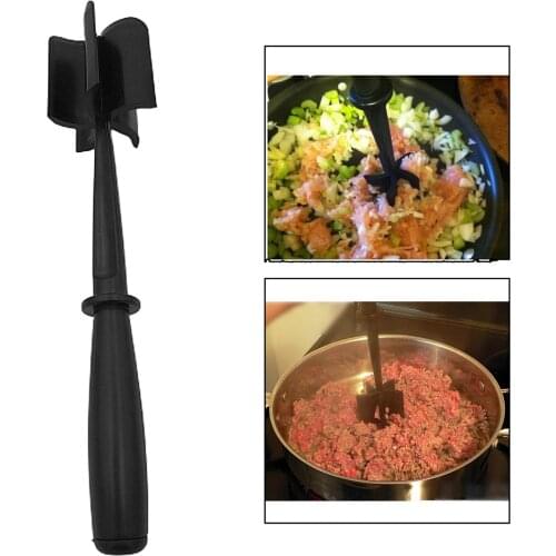 Meat Chopper, 5 Curve Blades Ground Beef Masher Meat Masher for Ground Beef, Turkey Hamburger Chopper Utensil Non Stick Cookware