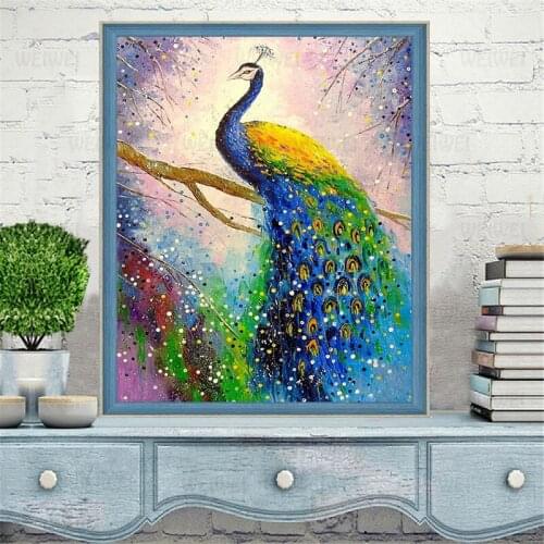Peacock 5D Full DIY Diamond Painting Beautiful Animal Mosaic Handmade Sticker Diamond Embroidered Wall Artist Home Decoration