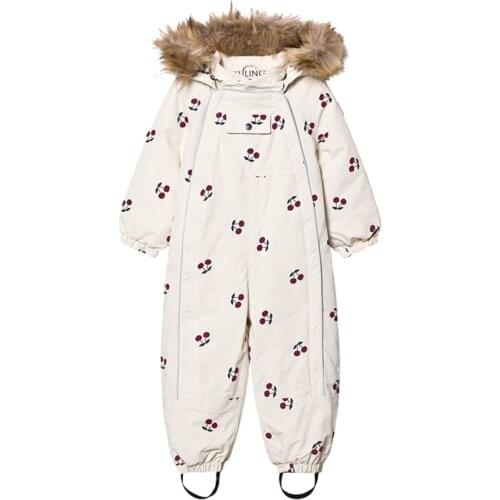 Winter New Print Cotton Jumpsuit Children Thicken Ski Suit Toddler Warm Bodysuit Girl And Boys Parkas Coat