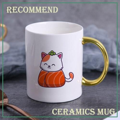 Kittens and sashimi Breakfast Mug Europe Milk Coffee Mugs Office Home Drinkware Tea Cup 400ml for Lovers Gifts KTDW-048