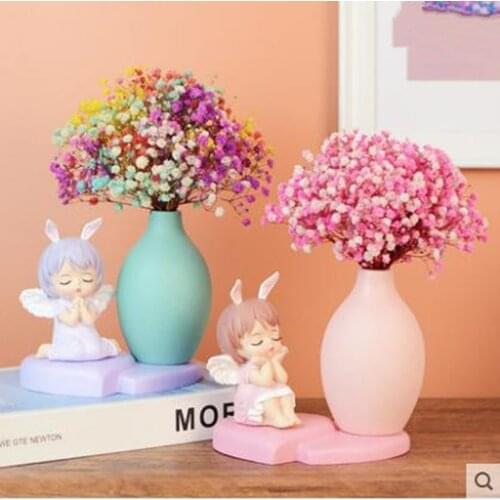 Small ceramic vases and doll decorations, home office desktop decoration crafts, birthday gifts