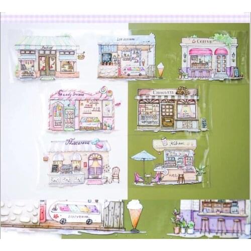 Lovely Pink Sweet Store Clear PET Tape for Card Making DIY Scrapbooking Decorative Sticker