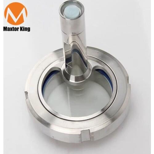 MK DN50 DN80 DN100 Sanitary Sight Glass SS304 Stainless Steel Welded Observation Sight Glass Hole with Flashlight