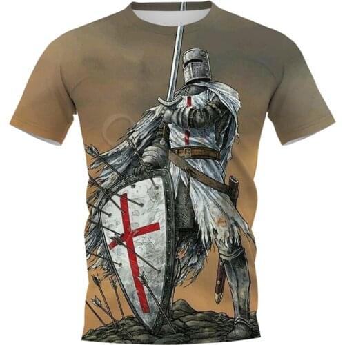 CLOOCL Fashion Men T-shirts Knights Templar 3D Printed Short Sleeve Tops Individuality Creativity DIY Women Streetwear