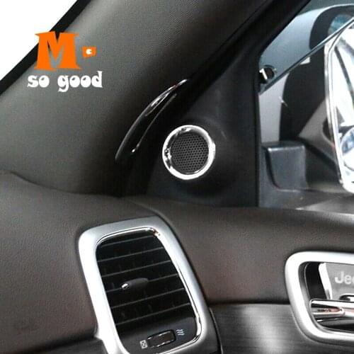 2014 2015 2016 2017 For Jeep Grand Cherokee ABS Chrome Car before small horn Cover Trims Car Styling Accessories Sticker 2 piece