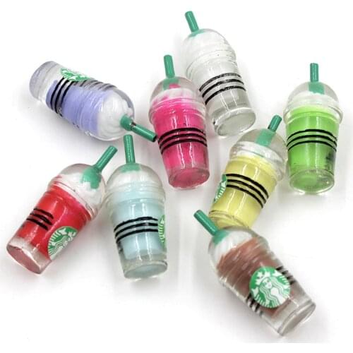 Coffee Straw Cup Charms For Slime Edition All Food Ice Cream Polymer Clay Filler Resin Slime Accessories Toys Kit For Children