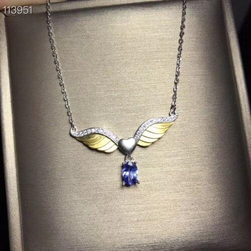 Natural tanzanite necklace, blue gemstone, 925 sterling silver, colored gemstone store, gemstones mined in natural mountains