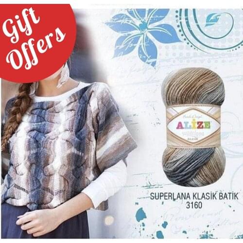 Alize Superlana Klasik Batik Wool 5 Ball Hand Knitting Yarn, 100 grams 280 meters, Acrylic, Autumn / Winter Season, Crochet, Clothes, Sport, Cardigan, Blouse, Quality, Hobby, Knit, Palmie Store, Made In Turkey - DIY