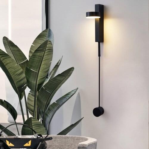 350° Adjustable Led Wall Lamp With Switch Knob Dimming Wall Lights Bedroom Bedside Lamp Wall Living Room Stylish Decoration