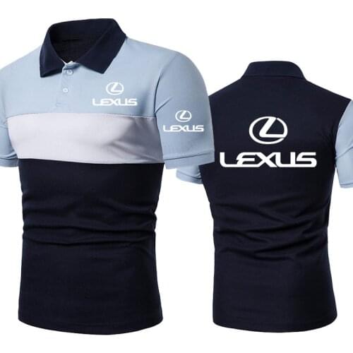 Summer Mens short sleeve Casual Lexus Car Logo Printing Fashion High Quality Mens POLO shirt Cotton POLO shirt