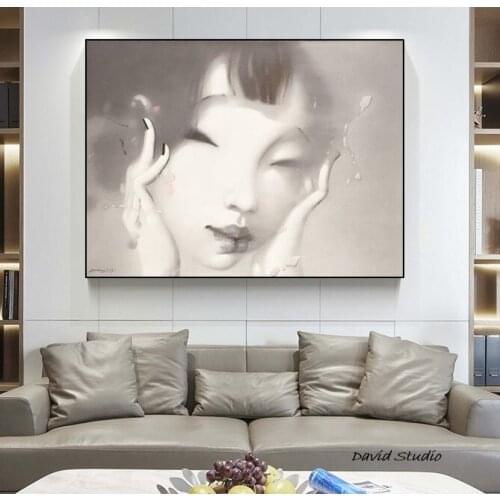 Contemporary Art Hand Painted Canvas oil paintings Famous Painter Zhang DongHong Artworks Classic Chinese Girl