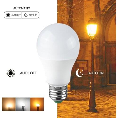 LED Dusk To Dawn Sensor Light Bulb B22 E27 10W AC 85-265V Day Night Light Auto ON OFF LED Lamp For Garage Garden Yard Porch
