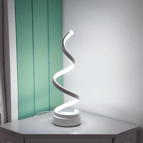 LED Spiral Table Lamp Household Modern Bedside Curved Light Eco-friends Night Light for Living Room Bedroom Decor