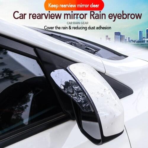 2Pcs Universal Flexible PVC Auto Parts Rearview Mirror Protector Rain Cover Rearview Mirror Eyebrow Rain Cover