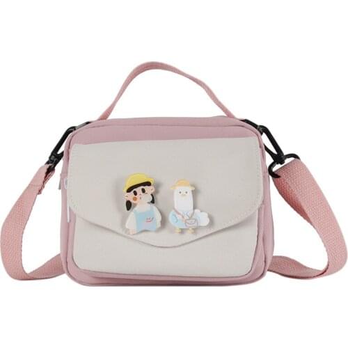 Vintage Cute Cartoon Girl Shoulder Messenger Bag New Small Back Pack Crossbody Bags for Women Girls Students Handbag C313