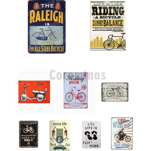 Vintage Ride My Bicycle Metal Signs Riding Bike Retro Poster Vintage Bar Pub Club Home Decor Shabby Wall Art Painting Plaque