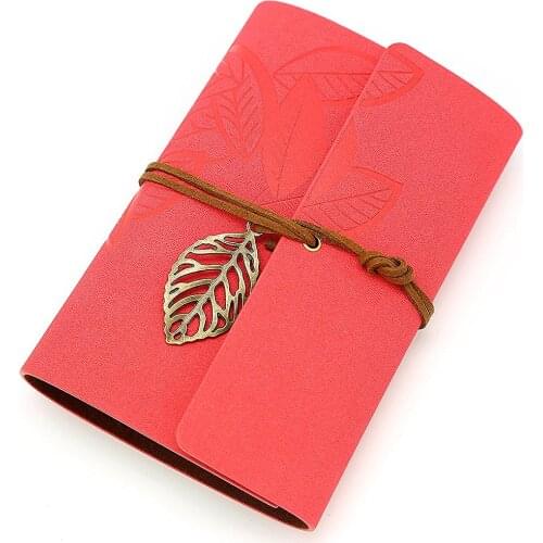 Vintage Rose PU Leather Cover Loose Leaf Blank Notebook Journal Diary Gift