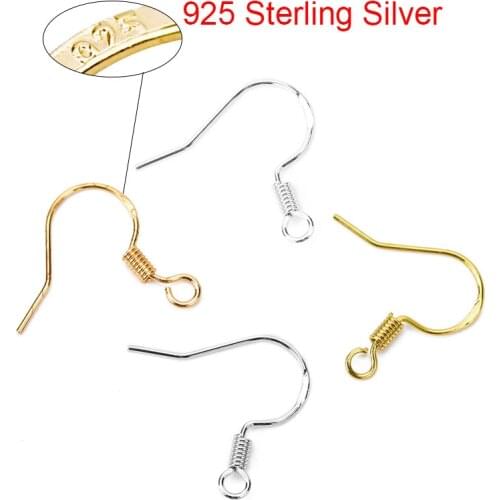 50pcs Anti Allergy Hypoallergenic Gold Silver Color Earrings Hooks Clasp Wire For Diy Jewelry Findings Supplies Making