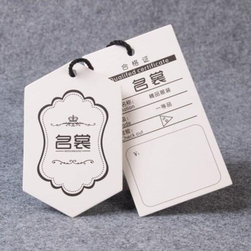 Zeqi Custom hang tag custom clothing tags white price tag embossed tag new style free shipping