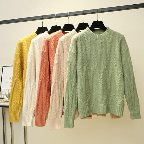 2020 Classic Sweater Women Loose Kint Sweater And Pullovers Women Long Sleeve Casual Sweaters Twisted Pull Femme Streetwear