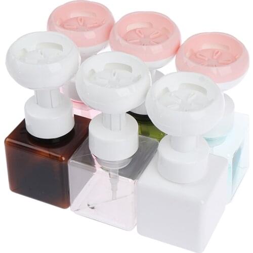 1Pc Soap Bottle Foaming Lotions Refillable Bottle Flower Pump Head Soap Shampoo Cosmetic Empty Bottle 250ML