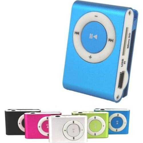1PCs Mini Portable USB MP3 Player Mini Clip MP3 Waterproof Sport Compact Metal Mp3 Music Player with TF Card Slot Candy Colors
