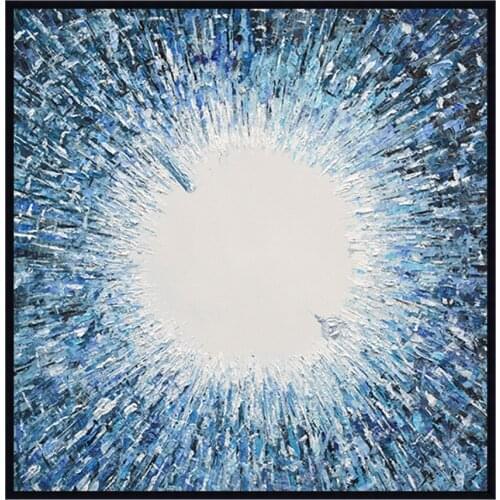 100% handmade gold and silver leaf oil painting glare ray aurora sun oil painting on canvas art living room home decoration