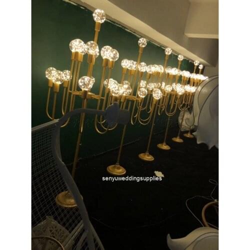 4pcs) Elegant wedding event gold walkway road lead LED lights for wedding stage senyu2055