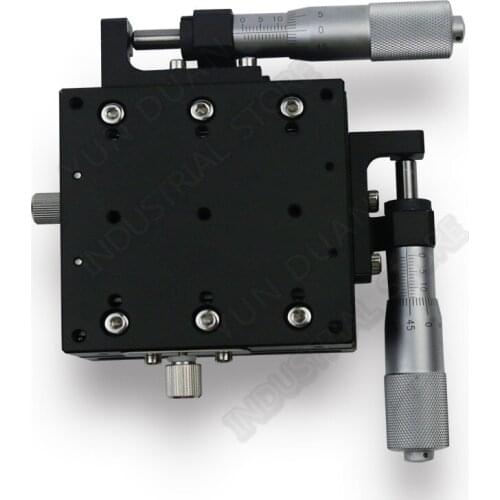50*50mm XY Axis Trimming Station Manual Displacement Platform Cross Roller Guide Way Linear Stage Sliding Table LY50-R
