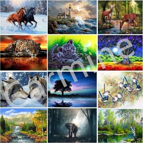 DIY 5D Diamond Painting Animal Cross Stitch Embroidery Homemade Wall Art Full Round&Square Drill Home Decoration New Year Gift
