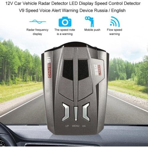 Car Radar Detector English Russian Auto Vehicle V9 Speed Voice Alert Alarm Warning 12V Russia anti radar LED Display