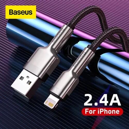 Baseus USB Cable For iPhone 11 12 pro max Xs Xr X SE 8 Fast Charging for iPhone Charger USB Cable Data Cable Wire Cord for iPad