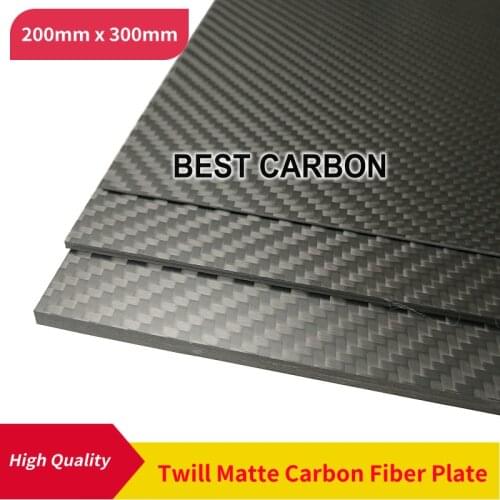 Free Shipping 200mm x 300mm 100% Twill Matte Carbon Fiber Plate, laminate plate, rigid plate , car board , rc plane plate