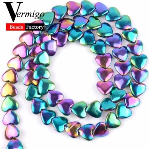 6x5mm Multicolor Love Heart HematiteNatural Stone Beads For Needlework Beadwork Jewelry Making Diy Bracelet Necklace Accessories