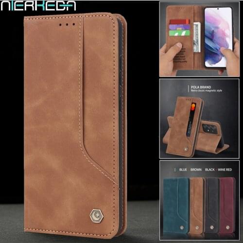 Luxury Flip Magnetic Case For Samsung Galaxy S21 S20 FE Note 20 10 9 Ultra S10 E S9 Plus Note20 Leather Wallet Cards Phone Cover