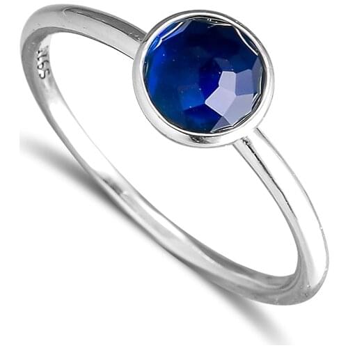 CKK 925 Sterling Silver Rings September Droplet Sapphire For Women Original DIY Jewelry European Style