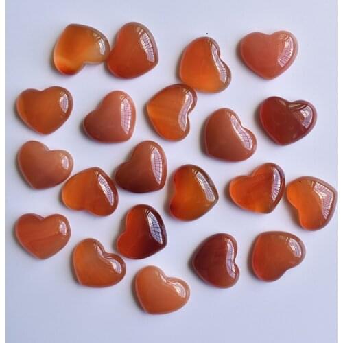 Good quality Natural red onyx heart cab cabochons beads for jewelry making 15x18mm Wholesale 30pcs/lot