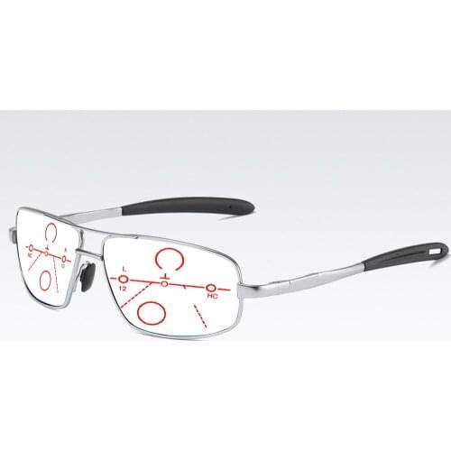 Al-mg Alloy Comfortable Spring Hinge Progressive Multifocal Reading Glasses +0.75 +1 +1.25 +1.5 +1.75 +2 +2.25 +2.5 +2.75 To +4
