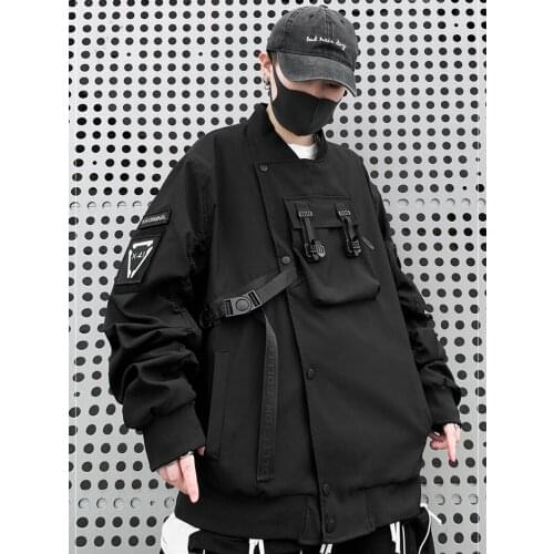 Functional Mens Multi Pockets Autumn New Versatile Loose Pilot Jacket Casual Coat Hip Hop Harajuku Patchwork Windbreaker Jacket