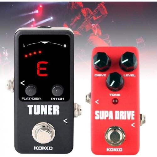 Mini Electric Guitar Bass Effect Pedal Tuner / Supa Drive True Bypass Full Metal Shell Guitar Effects