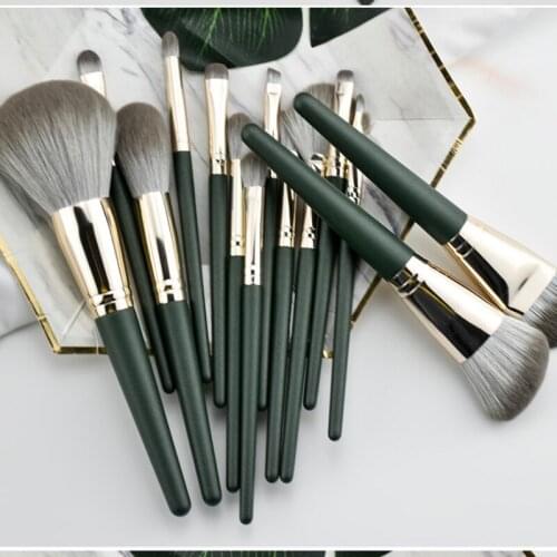 14 Pcs Makeup Brush Suit Soft Contour Powder Foundation Highlight Concealer Eyebrow Eye Shadow Blush Lips Make Up Tool Sets