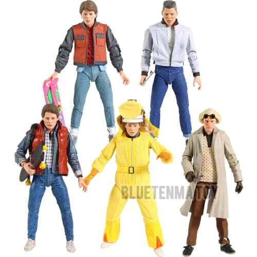 NECA Back to the Future Marty McFly Dr. Brown Biff Tannen 7" Action Figure Collection Model Toy