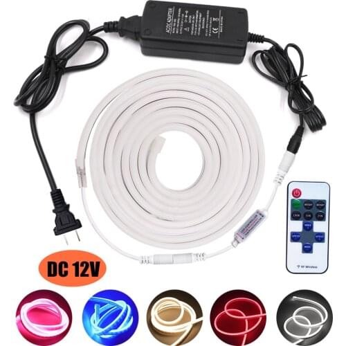 Neon Strip 12V EU 120LEDs/m 2835 LED Strip Light Waterproof Dimmerable Flexible LED Neon Lights For Home Decor 0.5m-5m