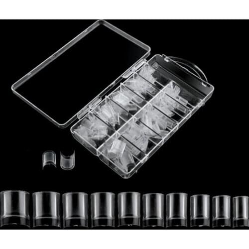 New 100pcs Aquarium Nails Water Injection Hollow False Nail Tips Artificial Nails Art UV Gel Polish DIY Manicure Design