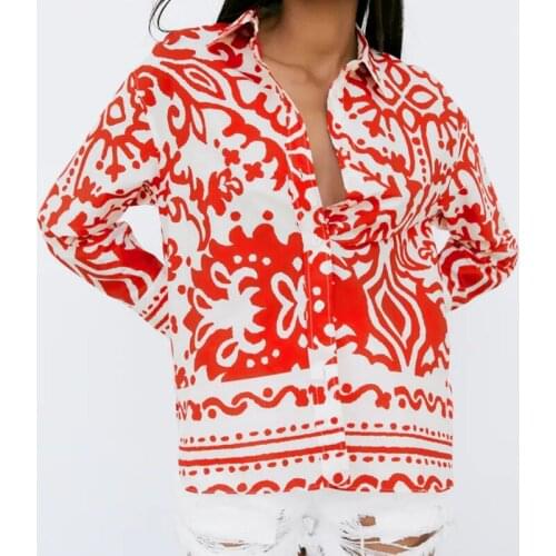 New products ladies red shirts fashion holiday festive shirts celebrity style printed blouse