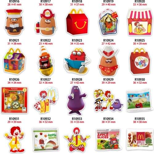 New McDonalds Resin Planar Food Cartoon Acrylics Cabochon for DIY Phone Decorations Accessories 10pcs/lot