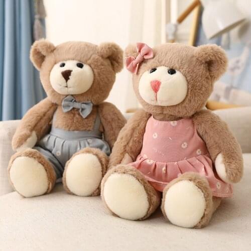 38/55cm Kawaii Couples Bear Plush Doll Pillow Stuffed Cute Teddy Bear Plush Toys Valentine Gift for Girls Christmas Present