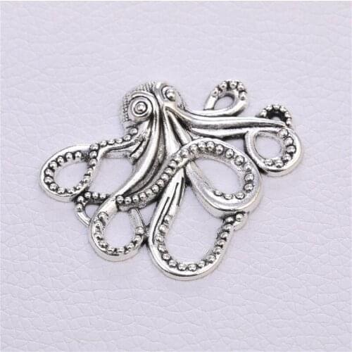 10pcs/lot Ancient Eight Cute Claws Octopus Shape Charms Pendant Women Handmade Findings For Necklace DIY Jewelry Making
