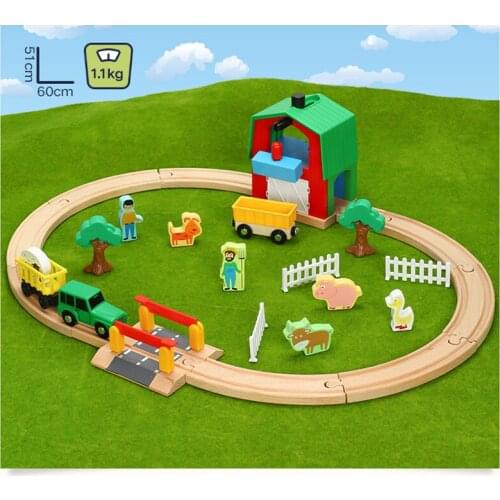 Train track toys farm transport track series Kids train toys compatible with Brio train tracks Childrens toy car combinati