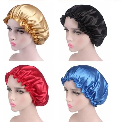 Adults Silk Bonnet Adjust Shower Caps Night Sleep Cap Hair Satin Bonnet For Sleeping Shower Cap Bonnet Femme Women Head Cover